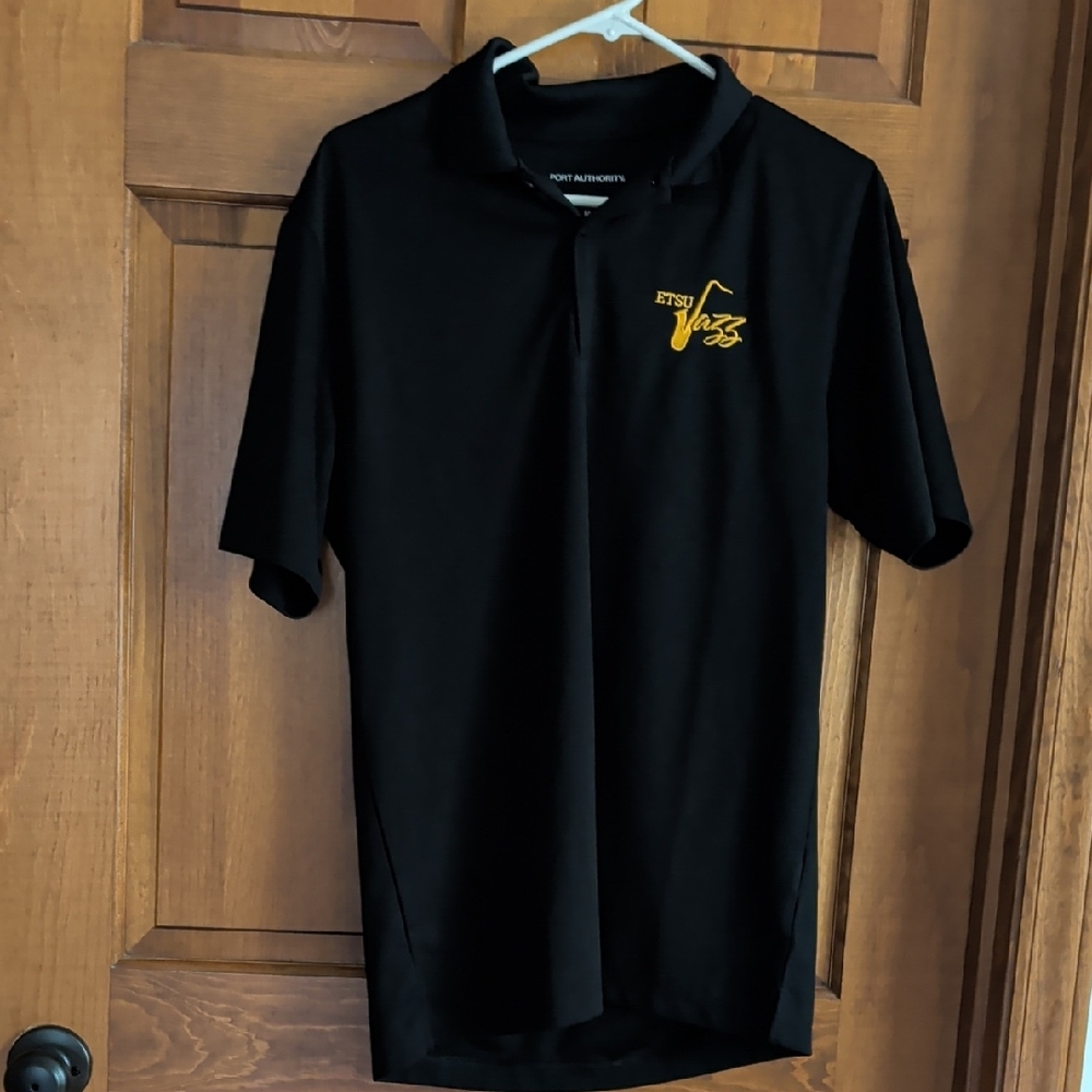 Port Authority Black Polo with Yellow Jazz Logo